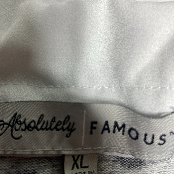 Absolutely Famous Leopard Print Gray & White Collared Blouse Women’s XL - Picture 5 of 8